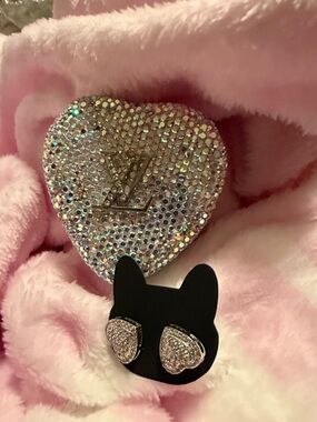 Heart logo homemade trinket box with heart shaped earrings